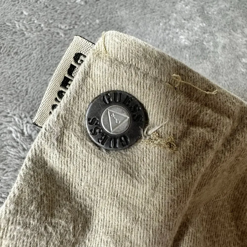 Vintage Kids Y2K 90s Guess Khaki Flat Front And Back Size Button Pant Size 12